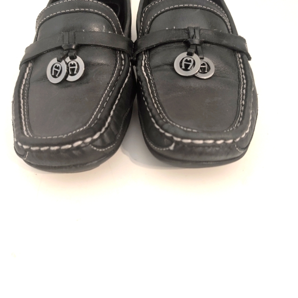 Etienne Aigner Black Leather Women's Slip-On Loafers Size 7.5 - Picture 4 of 9